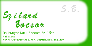 szilard bocsor business card