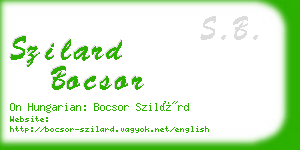 szilard bocsor business card